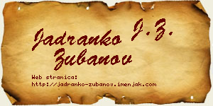 Jadranko Zubanov vizit kartica